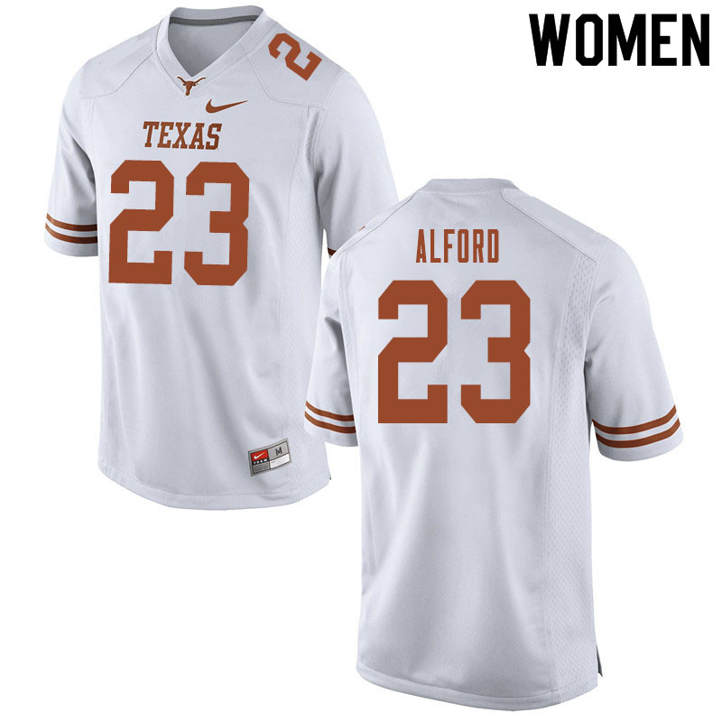 Women #23 Xavion Alford Texas Longhorns College Football Jerseys Sale-White